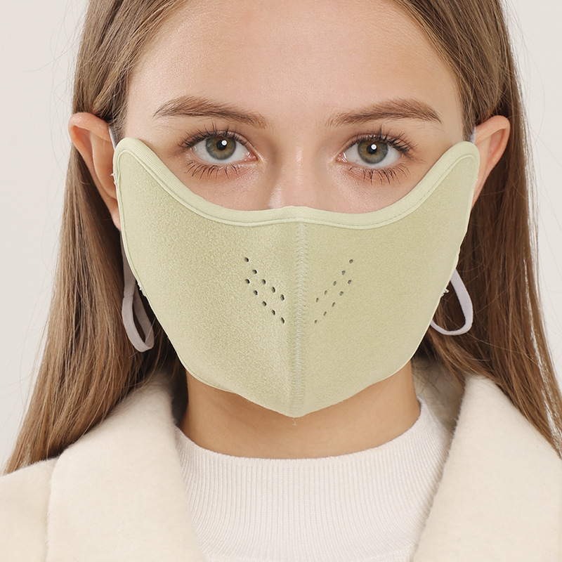 Sieviešu sejas maska ar flīsa oderi ziemai – ar ausu siksnām, putekļu aizsardzība, vēju izturība, elpojoša (ar ausu siksnām, putekļu aizsardzība, vēju izturība, elpojoša)