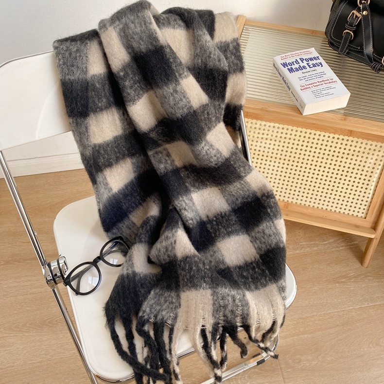 Ženski karijiani šal - warp knitting, topao za zimu, 96%+ poliester
