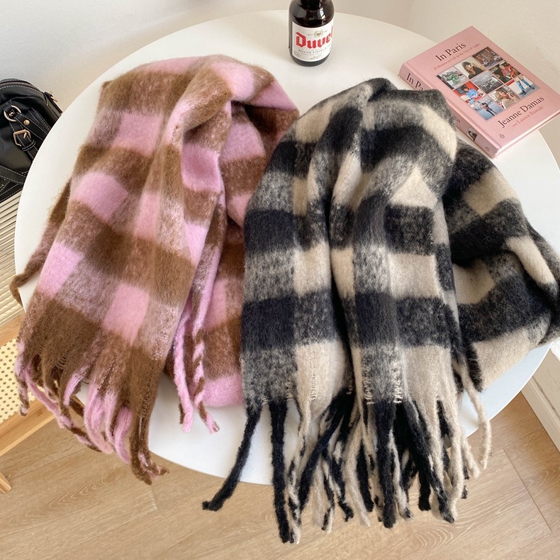 Ženski karijiani šal - warp knitting, topao za zimu, 96%+ poliester
