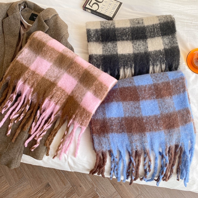 Ženski karijiani šal - warp knitting, topao za zimu, 96%+ poliester