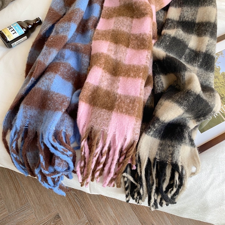 Ženski karijiani šal - warp knitting, topao za zimu, 96%+ poliester