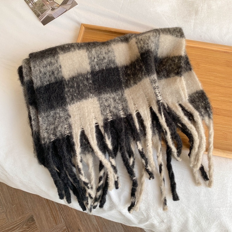 Ženski karijiani šal - warp knitting, topao za zimu, 96%+ poliester