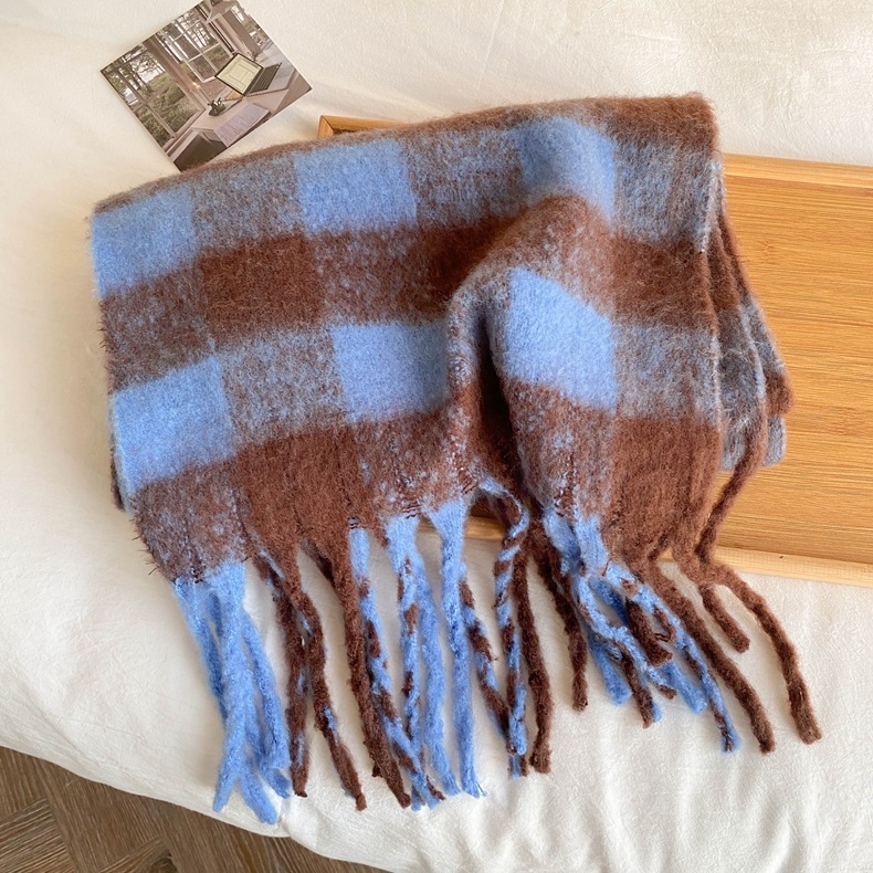 Ženski karijiani šal - warp knitting, topao za zimu, 96%+ poliester