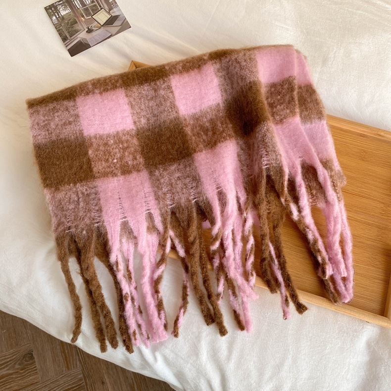 Ženski karijiani šal - warp knitting, topao za zimu, 96%+ poliester