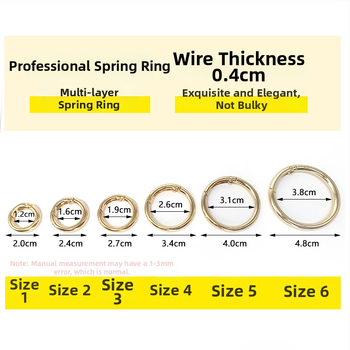 Atvērts metāla gredzens somu aksesuāriem, atslēgu piekari ar atsperes uzgalīti (Materiāls: Cits; Pielietojums: Cits; Zīmols: Cits)