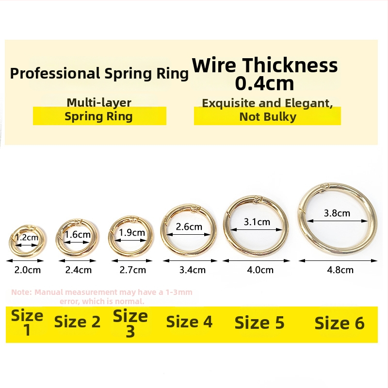 Atvērts metāla gredzens somu aksesuāriem, atslēgu piekari ar atsperes uzgalīti (Materiāls: Cits; Pielietojums: Cits; Zīmols: Cits)