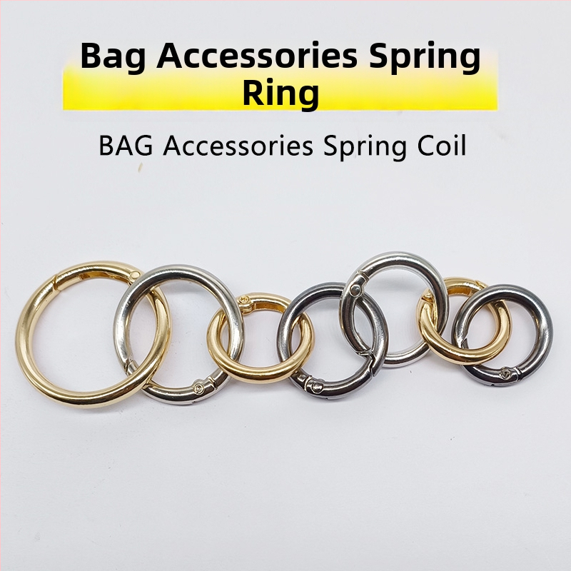 Atvērts metāla gredzens somu aksesuāriem, atslēgu piekari ar atsperes uzgalīti (Materiāls: Cits; Pielietojums: Cits; Zīmols: Cits)