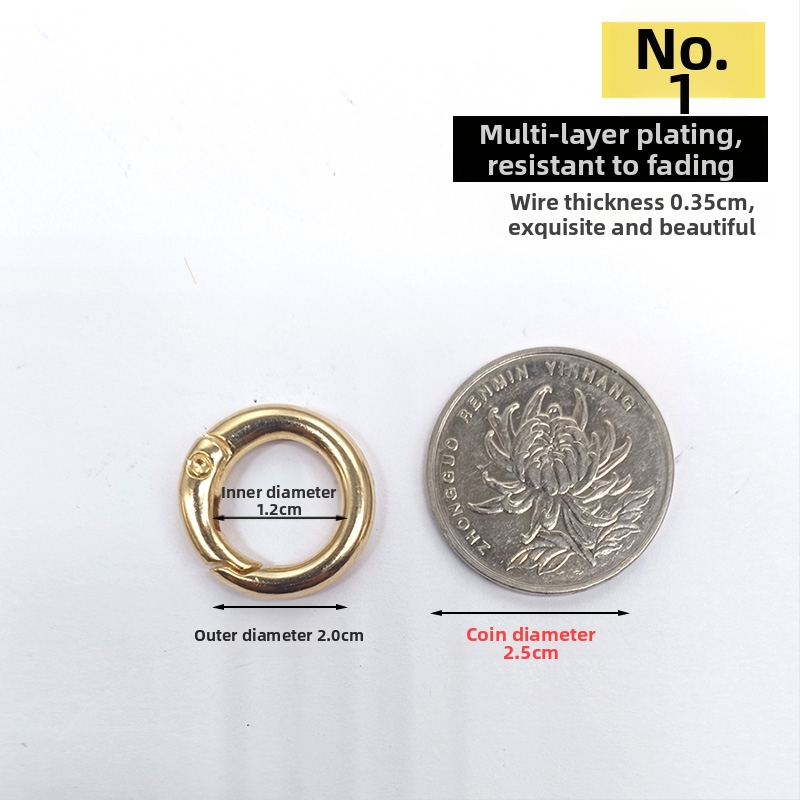 Atvērts metāla gredzens somu aksesuāriem, atslēgu piekari ar atsperes uzgalīti (Materiāls: Cits; Pielietojums: Cits; Zīmols: Cits)