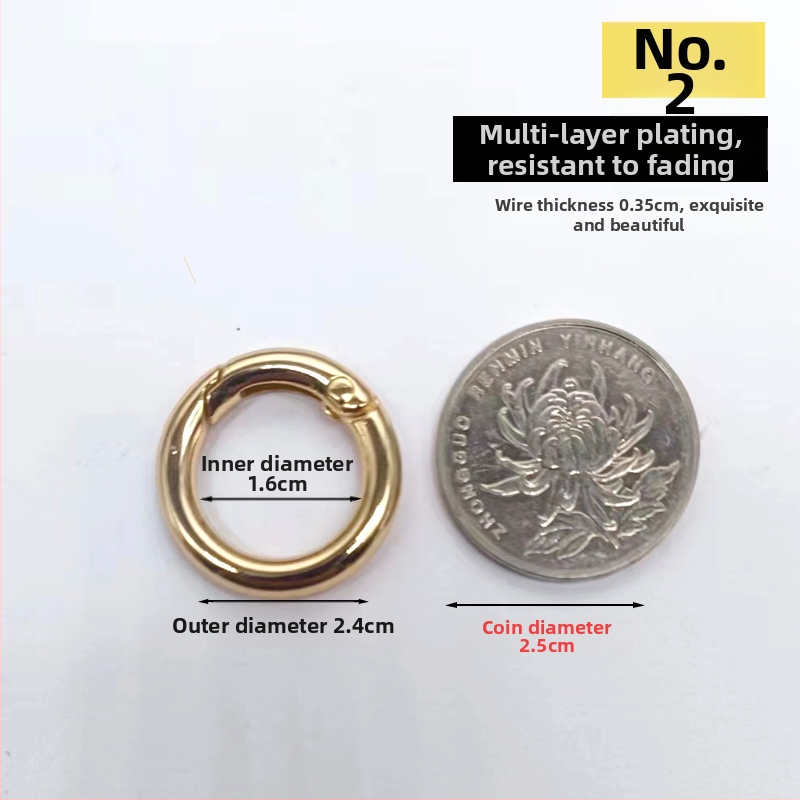 Atvērts metāla gredzens somu aksesuāriem, atslēgu piekari ar atsperes uzgalīti (Materiāls: Cits; Pielietojums: Cits; Zīmols: Cits)