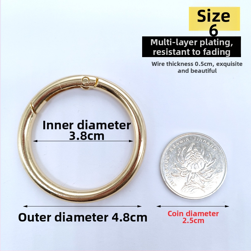 Atvērts metāla gredzens somu aksesuāriem, atslēgu piekari ar atsperes uzgalīti (Materiāls: Cits; Pielietojums: Cits; Zīmols: Cits)