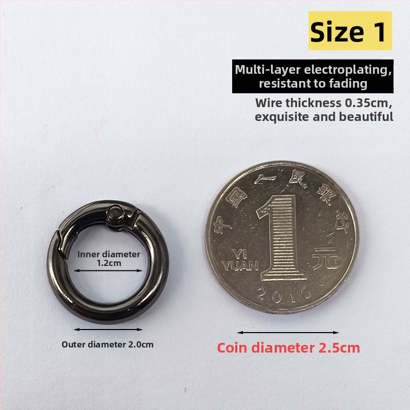 Atvērts metāla gredzens somu aksesuāriem, atslēgu piekari ar atsperes uzgalīti (Materiāls: Cits; Pielietojums: Cits; Zīmols: Cits)