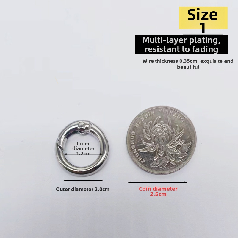 Metāla gredzens atslēgām ar atsperes aizdari, piemērots somām un mobilo telefonu piekariņiem (Materiāls: Cits; Pielietojums: Cits; Zīmols: Cits)