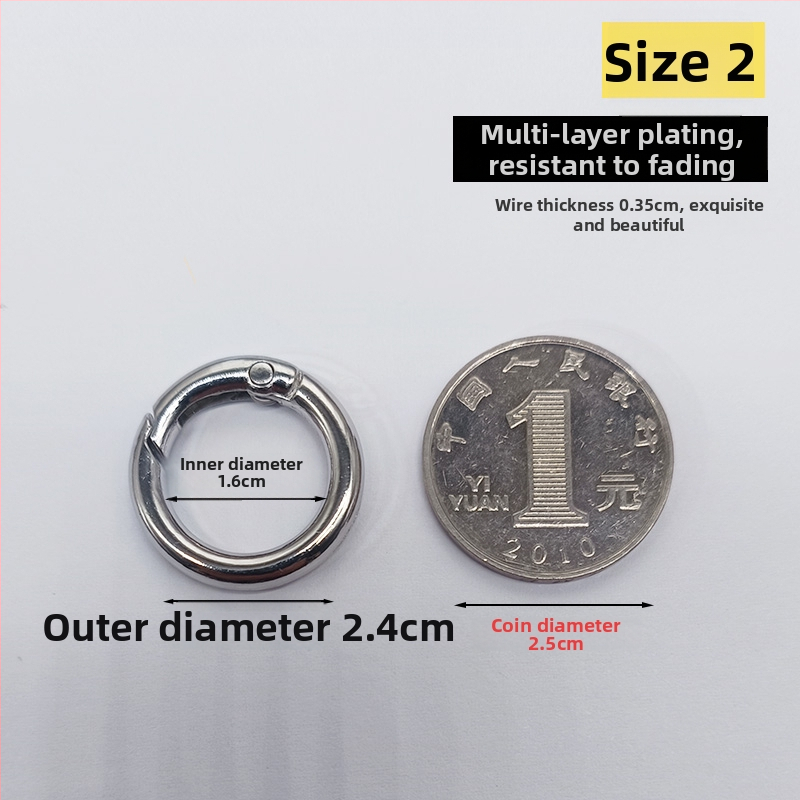 Metāla gredzens atslēgām ar atsperes aizdari, piemērots somām un mobilo telefonu piekariņiem (Materiāls: Cits; Pielietojums: Cits; Zīmols: Cits)