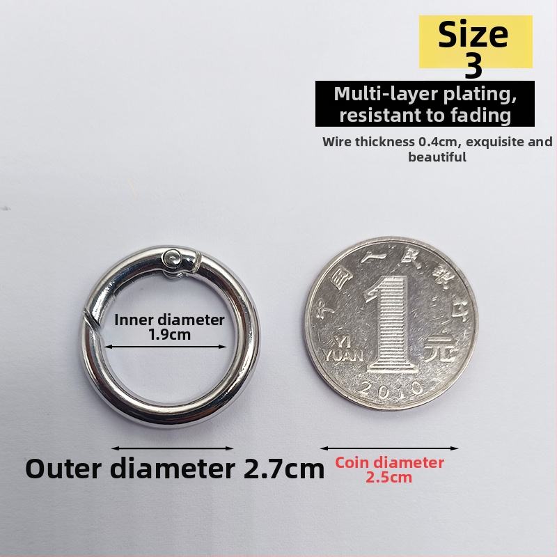 Metāla gredzens atslēgām ar atsperes aizdari, piemērots somām un mobilo telefonu piekariņiem (Materiāls: Cits; Pielietojums: Cits; Zīmols: Cits)