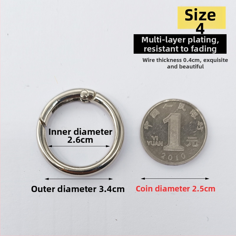 Metāla gredzens atslēgām ar atsperes aizdari, piemērots somām un mobilo telefonu piekariņiem (Materiāls: Cits; Pielietojums: Cits; Zīmols: Cits)