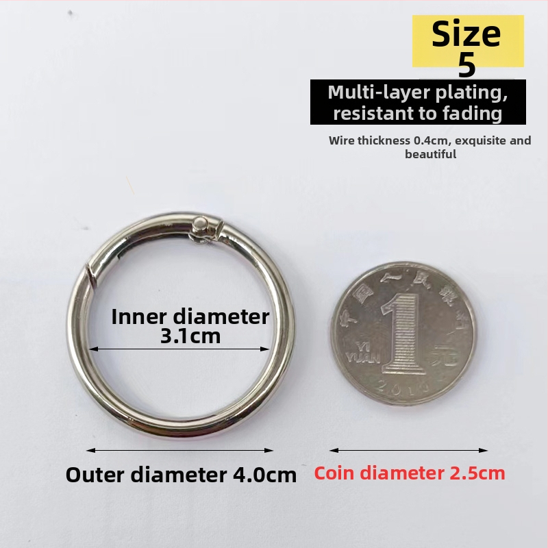 Metāla gredzens atslēgām ar atsperes aizdari, piemērots somām un mobilo telefonu piekariņiem (Materiāls: Cits; Pielietojums: Cits; Zīmols: Cits)