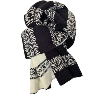 Женски вълнен шал Fair Isle, плетен, за зима, корейски стил, универсален, топъл