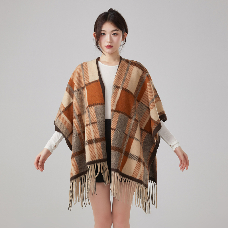 Ženski šal od umjetnog kašmira s kariranim uzorkom, korejski stil, širina 110 cm, jesensko-zimska sezona.