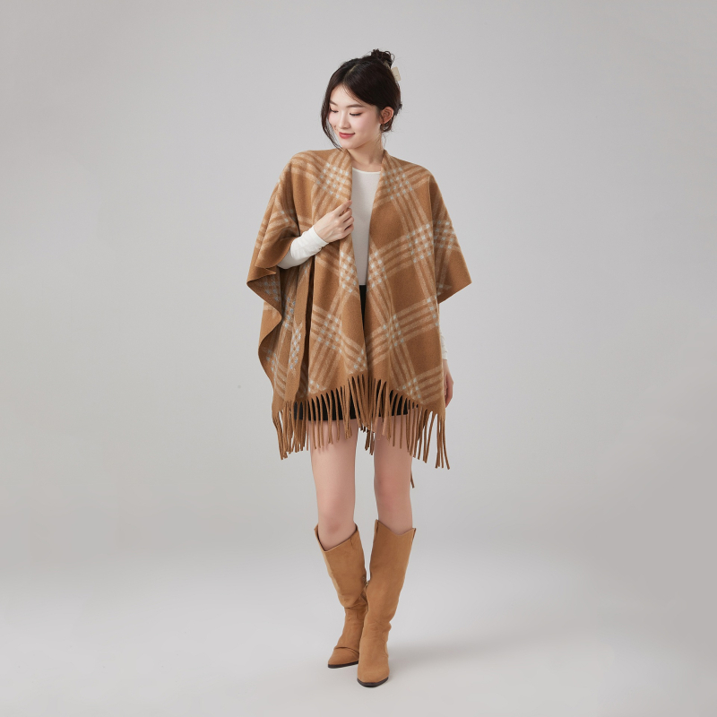 Ženski šal od umjetnog kašmira s kariranim uzorkom, korejski stil, širina 110 cm, jesensko-zimska sezona.