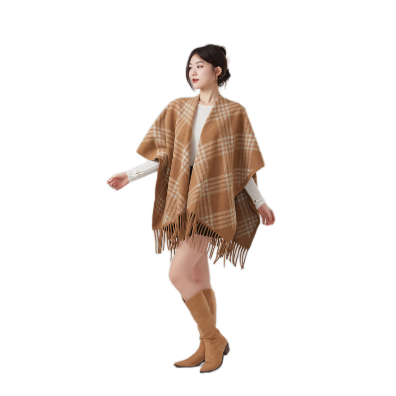 Ženski šal od umjetnog kašmira s kariranim uzorkom, korejski stil, širina 110 cm, jesensko-zimska sezona.