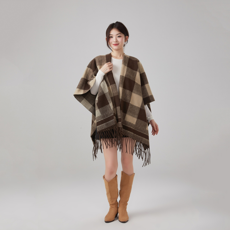 Ženski šal od umjetnog kašmira s kariranim uzorkom, korejski stil, širina 110 cm, jesensko-zimska sezona.