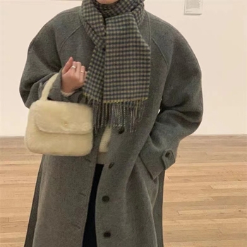 Vuneni šal s kariranim uzorkom - unisex, stil za parove, 100% vuna, zadržava toplinu, za sva godišnja doba
