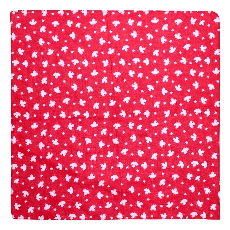 Βαμβακερό τετράγωνο σάλι με μοτίβο φύλλων, unisex, εκτυπωμένο