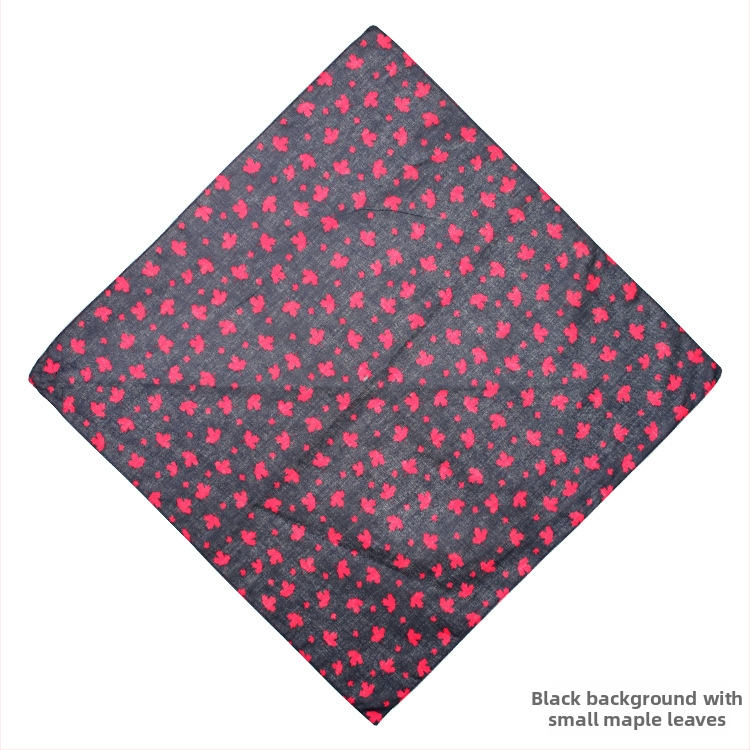 Bavlnený štvorcový šál s listovým vzorom, unisex, potlačený