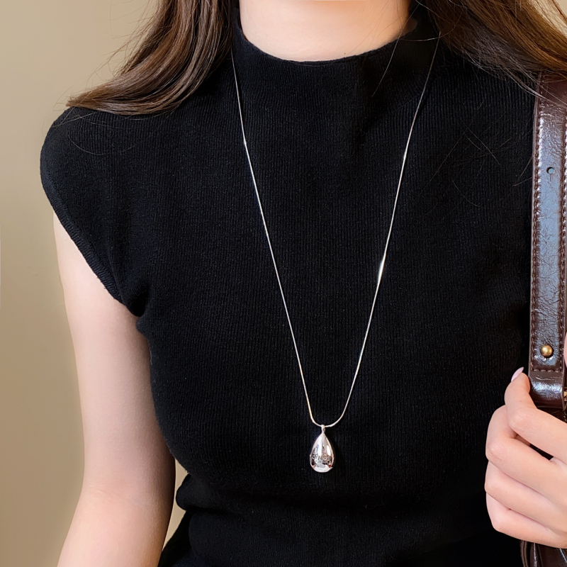 Taotian Jewelry Bakrena kapljasta ogrlica s običnim lancem, 71–80 cm, za žene
