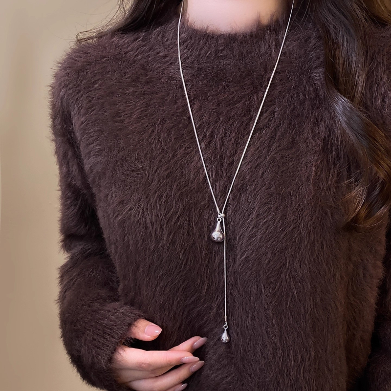 Taotian Jewelry Bakrena kapljasta ogrlica s običnim lancem, 71–80 cm, za žene
