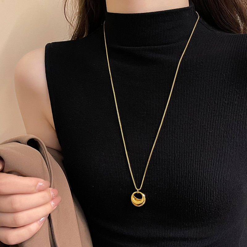Taotian Jewelry Bakrena kapljasta ogrlica s običnim lancem, 71–80 cm, za žene