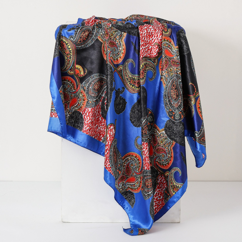 Kvadratni šal od satena s Paisley uzorkom, poliester, twill tkanje, tisak
