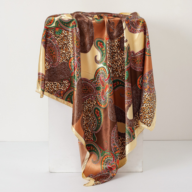 Kvadratni šal od satena s Paisley uzorkom, poliester, twill tkanje, tisak