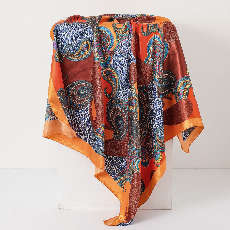 Kvadratni šal od satena s Paisley uzorkom, poliester, twill tkanje, tisak