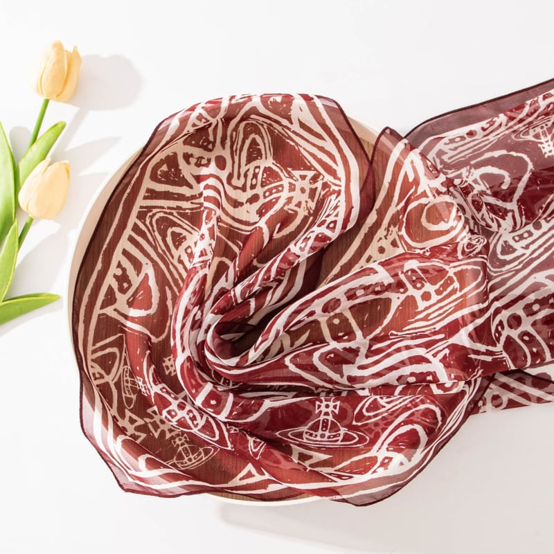 Шал от коприна Mulberry за жени, ръчно рисуван принт на звездно небе, средна дължина