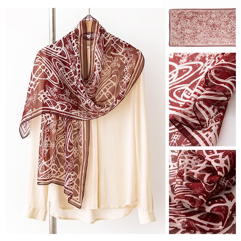 Шал от коприна Mulberry за жени, ръчно рисуван принт на звездно небе, средна дължина