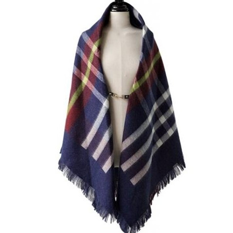 Pelerina s resicama, karirana, unisex (Materijal: akril/umjetna vuna; Uzorak: geometrijski; Pletenje: twill; Funkcija: održava toplinu; Sezona: jesen 2024)