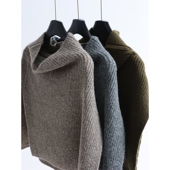 Плетен шал от вискоза, монохромен модел, запазва топлината, подходящ за есен и зима