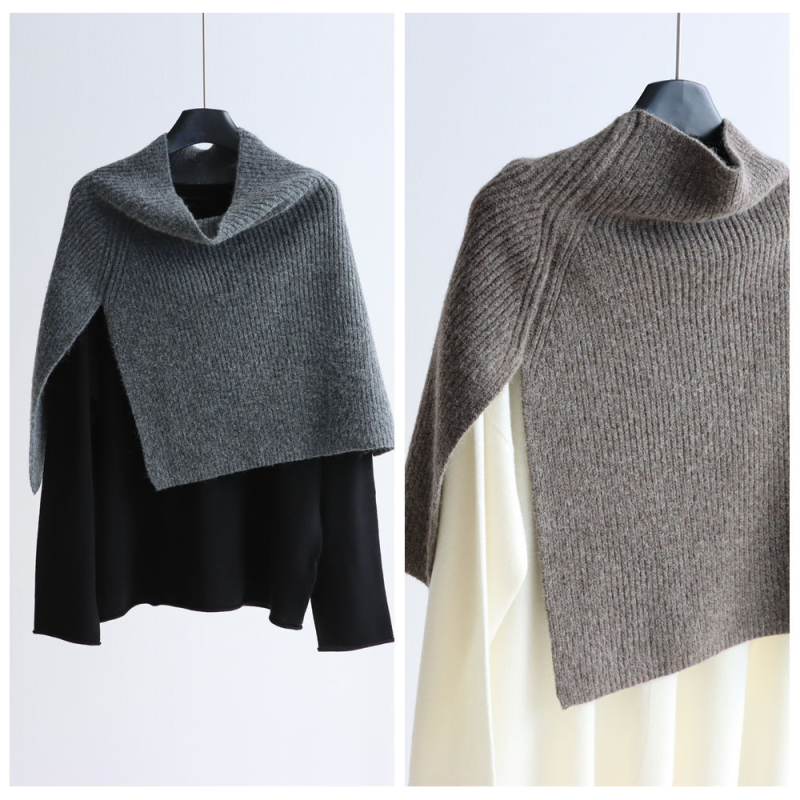 Плетен шал от вискоза, монохромен модел, запазва топлината, подходящ за есен и зима