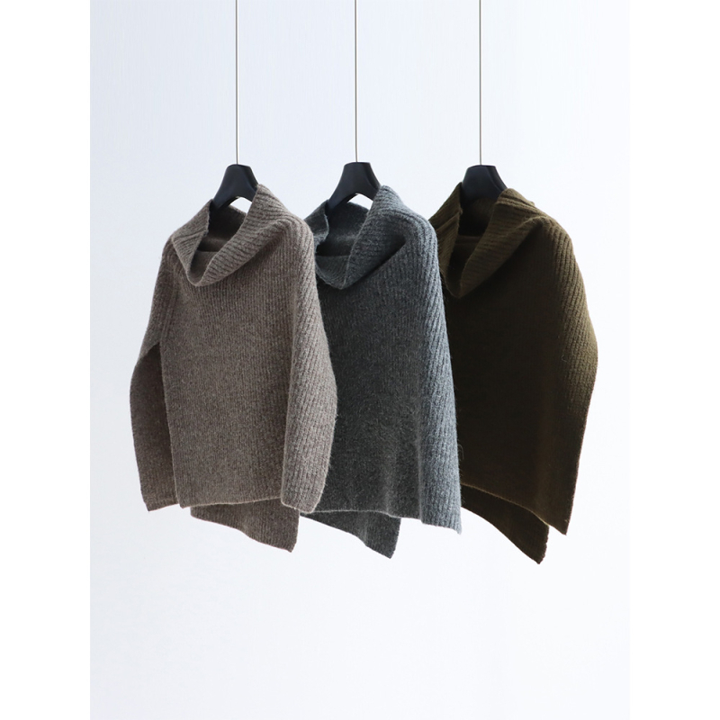 Плетен шал от вискоза, монохромен модел, запазва топлината, подходящ за есен и зима