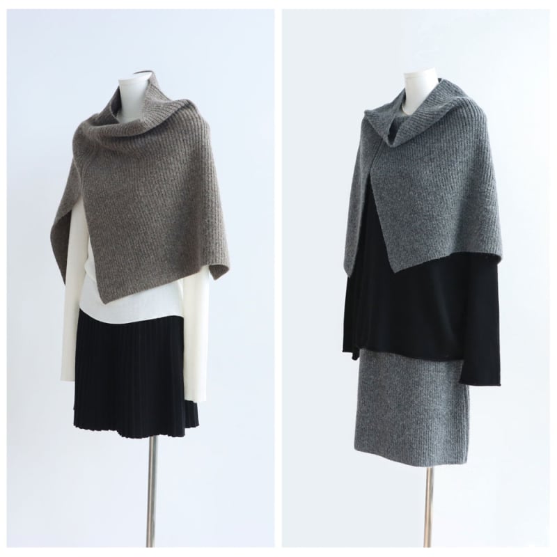 Плетен шал от вискоза, монохромен модел, запазва топлината, подходящ за есен и зима