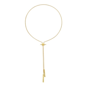 Pikk kaelakee vasest sulamiga, geomeetriline ahel, naiste moe stiil, sügis 2025