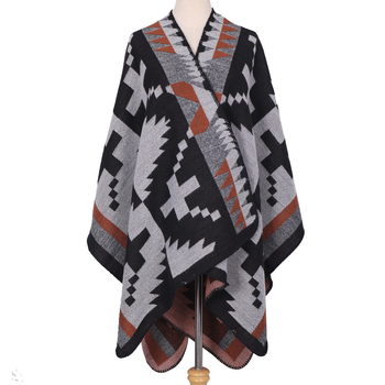 Ženski šal/kapuljača, lažni kašmir, karirani uzorak, pleteni Jacquard, toplo za sve sezone