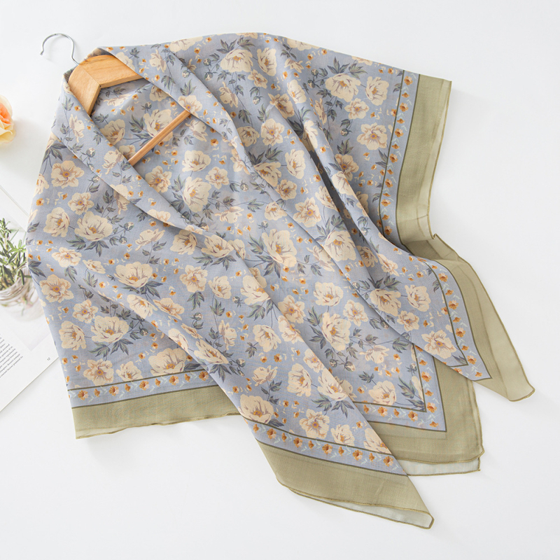 Turban od Bali Yarn s cvjetnim uzorkom, tiskan, warp pleteni, dekorativan, za sve sezone