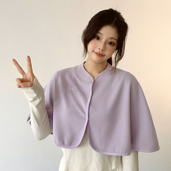 Шал за майчинство, накидка-пелерина за кърмене, warp-knit тъкане, монохромен модел, запазва топлината