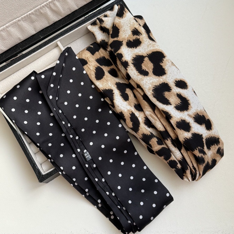 Шал от изкуствена коприна с леопардов принт и точки, Shang niu, за зимния сезон, средна дължина