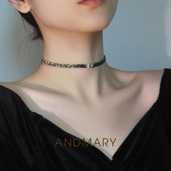 Colier cu mărgele, antic, minimalist, Material: Alt; Tratament: Electroplacare