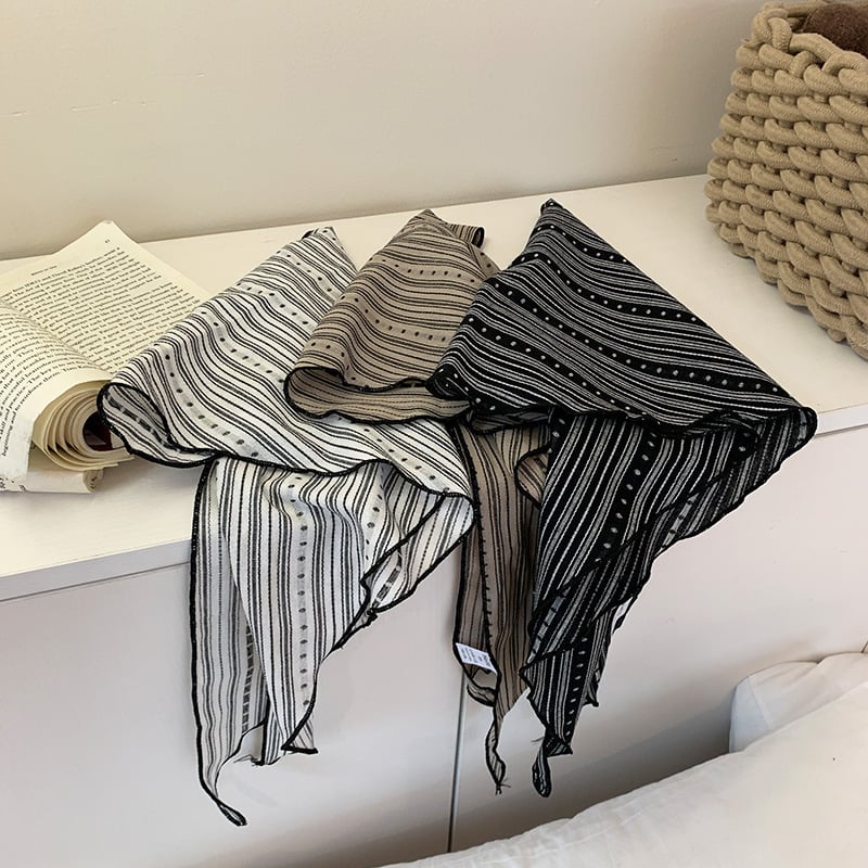 Памучен триъгълен шал за врата в японски стил, двустранен, дишащ, потоглъщащ, пролет 2025