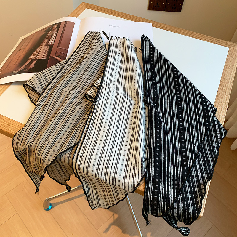 Памучен триъгълен шал за врата в японски стил, двустранен, дишащ, потоглъщащ, пролет 2025