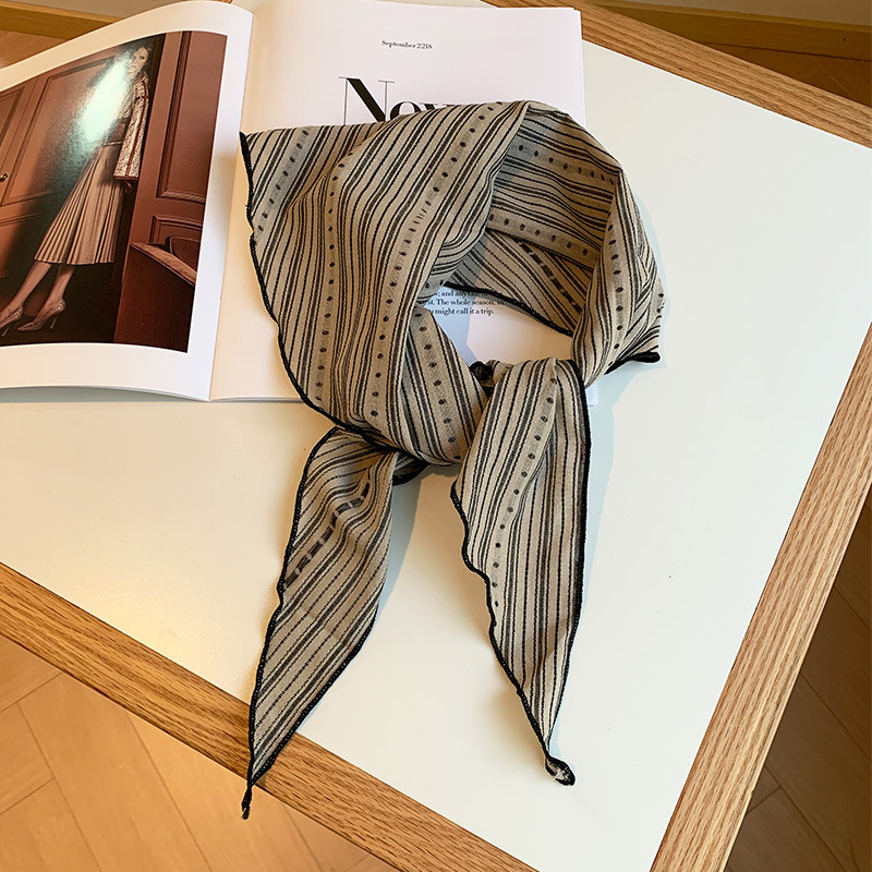Памучен триъгълен шал за врата в японски стил, двустранен, дишащ, потоглъщащ, пролет 2025